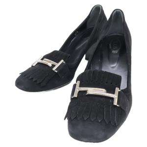 TODS トッズ スエード ダブルT フリンジ...の詳細画像1