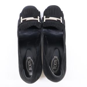 TODS トッズ スエード ダブルT フリンジ...の詳細画像5