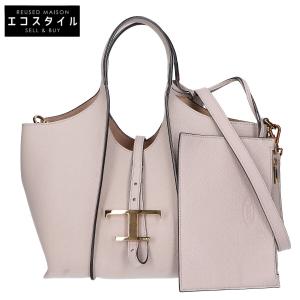 TOD'S トッズ XBWTSBA9100XSOC413 Tタイムレス ショッピングバッグ ミニ 2WAY ハンドバッグ グレージュ レディース