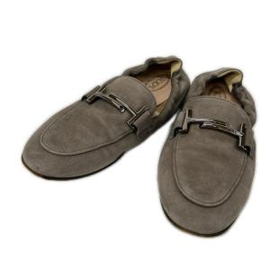 TODS トッズ ダブルT スエード ローファ...の詳細画像1