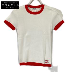 CHANEL シャネル Vネック 半袖 サマーニット トップス レディース  