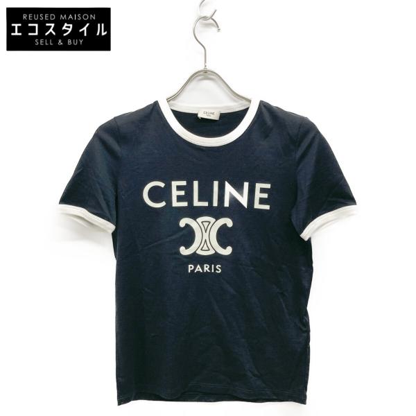 CELINE セリーヌ ブラック 2X872671Q.38AW トリオンフ Tシャツ ブラック ホワ...