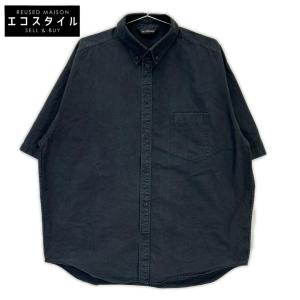BALENCIAGA バレンシアガ 22年製 738761 ブラック TNM60 S/Sシャツ ブラック 37 トップス コットン メンズ 中古