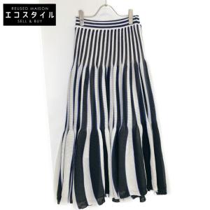 未使用 ebure エブール フロントボタン ストライプ柄 ロング丈 フレア  