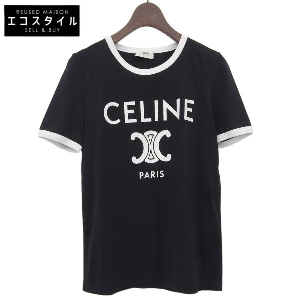美品 CELINE セリーヌ CELINE PARIS コットン リンガーTシャツ トップス レディ...
