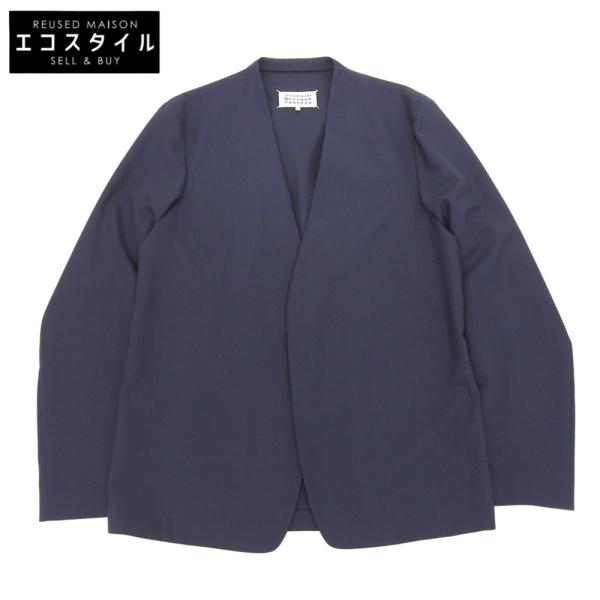 美品 Maison Margiela メゾンマルジェラ ノーカラー ジャケット メンズ ネイビー 5...