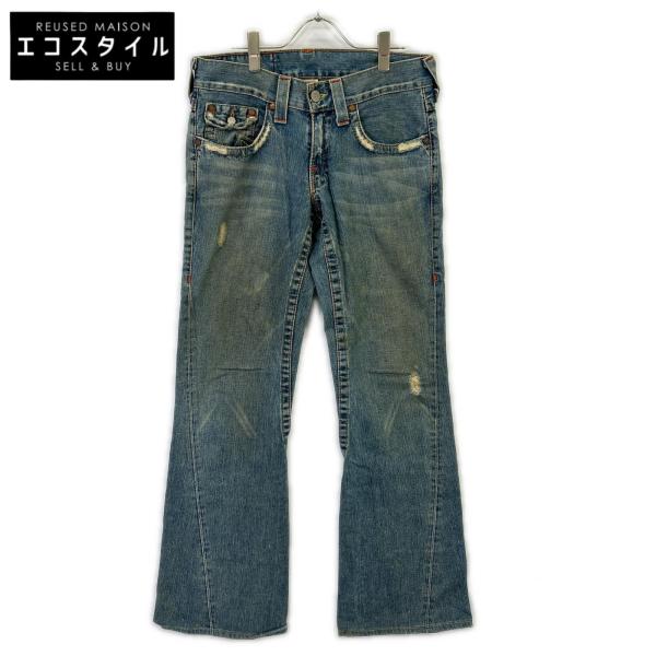 トゥルーレリジョン 600089 04-303 ブルー JOEY USA製 ブーツカット デニムパン...