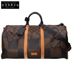 美品 LOUIS VUITTON ルイヴィトン ×NIGO 20年 N40360 ダミエ ジャイアント キーポル バンドリエール50 ボストンバッグ メンズ