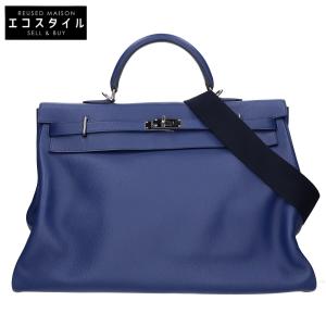 HERMES エルメス Z刻 ケリー50 ヴォヤージュ エバーカラー ブルーアンクル ショルダーストラップ付 トラベルバッグ ハンドバッグ メンズ
