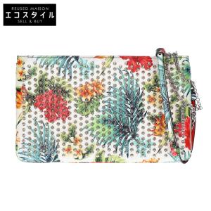 新品同様 CHRISTIAN LOUBOUTIN クリスチャンルブタン 1165173 LOUBIPOSH NV CLUTCH CALF HAWAII/SPIKES スパイク クラッチバッグ