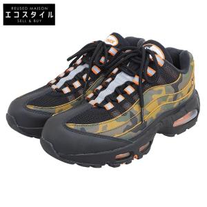 新品同様 NIKE ナイキ エアマックス95 スニーカー シューズ メンズ ブラック×ゴールデンベージュカモフラージュ 26cm HQ1973-001
