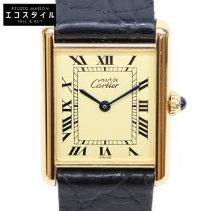 Cartier カルティエ W1002753 マストタンクLM ヴェルメイユ アイボリー文字盤 QZ 革 腕時計 レディース