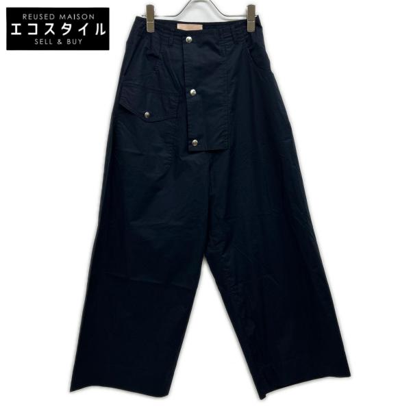 Plan C プランシー ネイビー コットン スナップ パンツ ネイビー 36 ボトムス レディース...