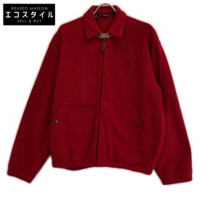 POLO RALPH LAUREN ポロ ラルフローレン 90S レッド フリース スイングトップ レッド M トップス コットン メンズ 中古