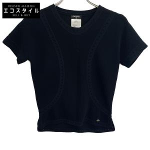CHANEL シャネル ブラック P51172 コットンニットTシャツ ブラック 34 トップス コットン レディース 中古