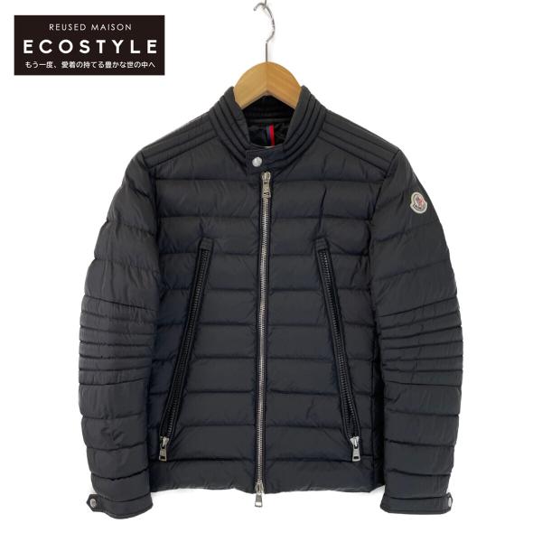 国内正規/  MONCLER AMIOT ライダースダウン ジャケット 0 ブラック メンズ モンク...