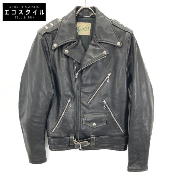VINTAGE ヴィンテージ 【GRAIS】50年代 ブラック ダブルライダースジャケット CONM...