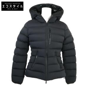 新品同様 MONCLER モンクレール 23年製 HERBE/エルブ ナイロン フーデッドショートダウンジャケット 0 ブラック レディース