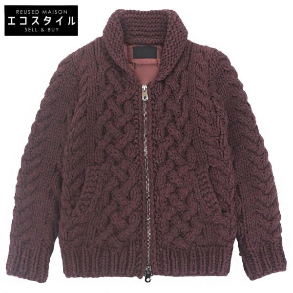 jun hashimoto ジュンハシモト ニットダウンカウチンブルゾン ジャケット メンズ レッド...
