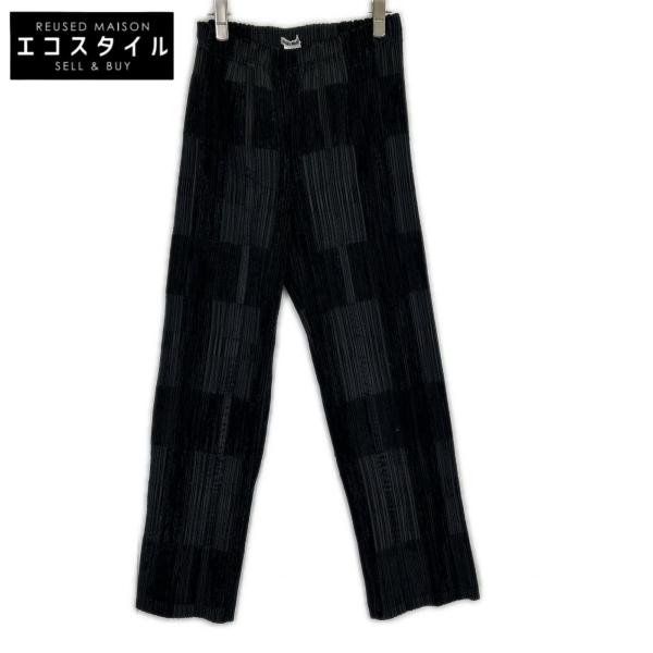 ISSEY MIYAKE イッセイミヤケ IM14FF908 ブラック コーデュロイラインデザインパ...
