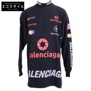 新品同様/正規/23年 BALENCIAGA バレンシアガ 767879 TPVE9 TOP LEAGUE ダメージ加工 オーバーサイズ 長袖Tシャツ L メンズ