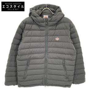 DANTON ダントン DT-A0028 MNT ブラック ナイロン ロゴパッチフーデッドミドルダウンジャケット ブラック M ジャケット ナイロン メンズ 中古