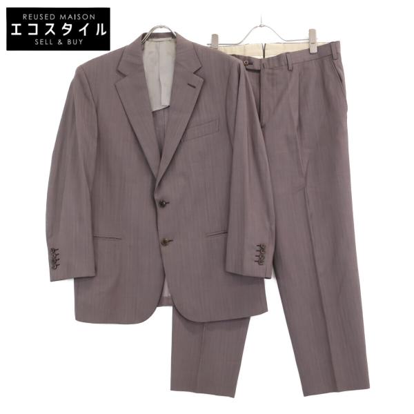 Brioni ブリオーニ RA4G0M ブラウン ストライプ SUPER 150`S 背抜き スーツ...