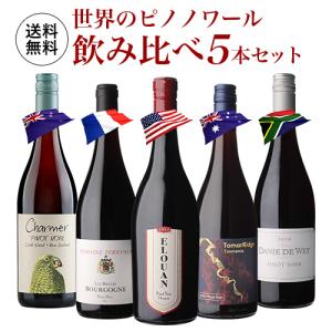 ワインセット 赤ワイン 1本当たり2,376円(税込) 送料無料 世界のピノ ノワール 飲み比べ 5本セットA 赤 ワイン セット 品種 浜運A
