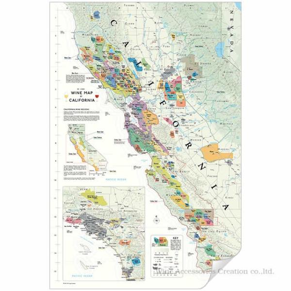 DE LONG カリフォルニア ワインマップ［ Wine Map of California ］ U...