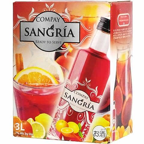 【BOXよりどり6個で送料無料】＜赤＞ コンパイ サングリア バッグインボックス 3,000ml ボ...