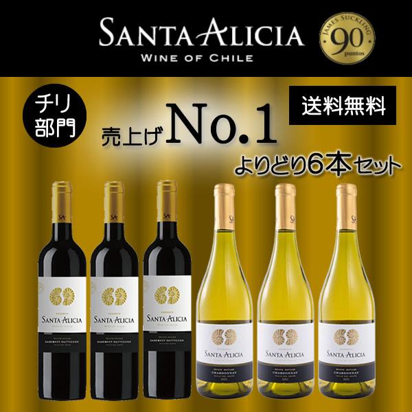 サンタアリシア 6本セット 赤ワイン 白ワイン チリ 750ml 送料無料