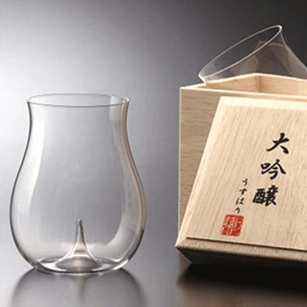 うすはり 大吟醸 木箱入 250ml 松徳硝子 ハンドメイド 極薄グラス 日本酒_　.