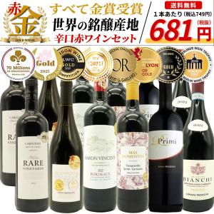 【送料無料】ワイン ワインセット すべて金賞 フランス イタリア スペイン激旨赤ワイン12本大人気セット(6種類×2本)｜wineuki