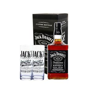 8月上旬以降出荷 ジャックダニエル ブラック Old No.7 40％ 3000ml 箱入り グラス2脚付 正規 4本 他の商品とは同梱不可 ウイスキー