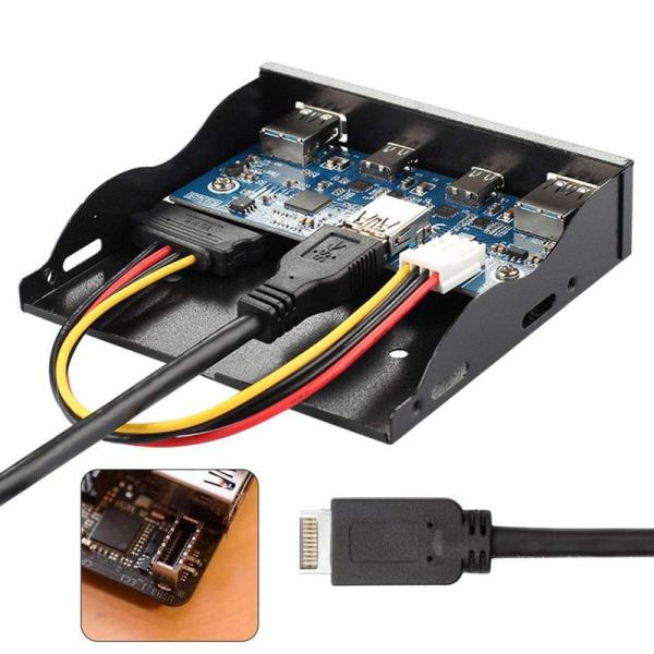 cablecc USB 3.1 フロントパネルヘッダー USB-C &amp; USB 3.0 HUB 4ポ...