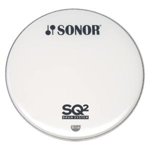 SONOR ソナー バスドラム・ヘッド 18インチ 白・ロゴ入り SN-BP18W/L SQ2ロゴ入り｜winfieldhonten