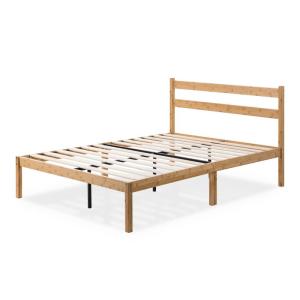 ZINUS 竹製 ベッドフレーム ダブル メタル&Bamboo すのこ 静音 ベッド下収納 耐久性 通気性 頑丈 スチール | ベッド 組み｜winfieldhonten