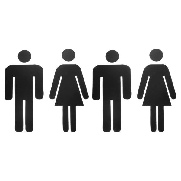 PATIKIL バスルームサイン 2セット アクリル自己粘着トイレ 男性と女性のトイレ 性別サインオ...