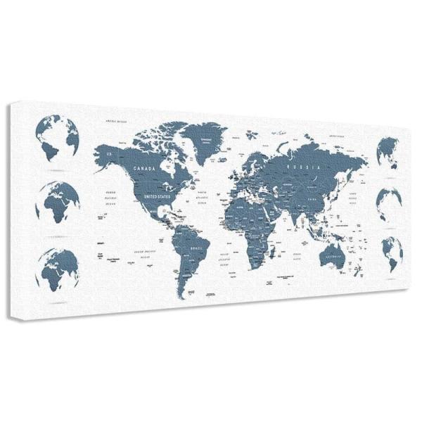 アートデリ ポスター パネル 世界地図 30cm × 78.5cm 日本製 軽量 ファブリック po...