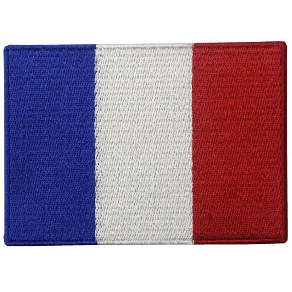 フランス 国旗 紋章 フランス語 アップリケ 刺繍入りアイロン貼り付け/縫い付けワッペン