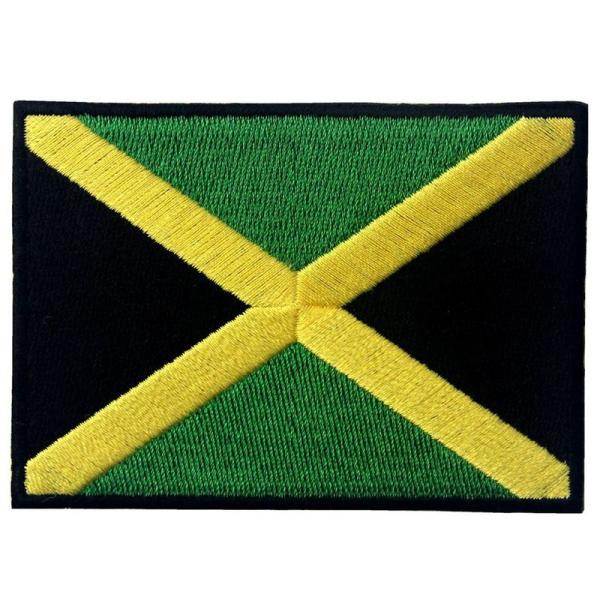 ジャマイカ 国旗 紋章 ジャマイカ人 アップリケ 刺繍入りアイロン貼り付け/縫い付けワッペン