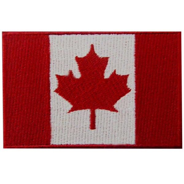 カナダ 国旗 紋章 カナディアン カエデの葉 アップリケ 刺繍入りアイロン貼り付け/縫い付けワッペン