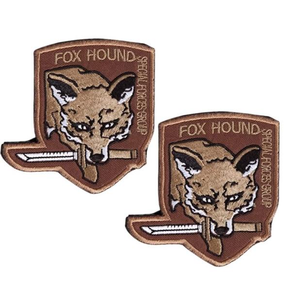 FOXHOUND パッチ メタルギア 刺繍 MGS フォックスハウンド ベルクロ（TAN/2枚組）