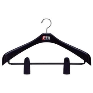 F-Fit ジャケットハンガー ビッグクリップ 47cm ブラック 5本セット｜winfieldhonten