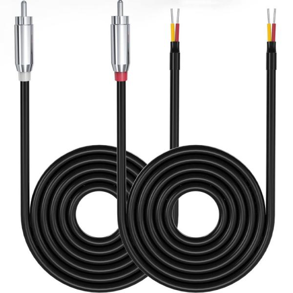 スピーカーケーブル 変換 2m 2本 18AWG RCA ピン端子 先バラ 金属プラグ wuerni...