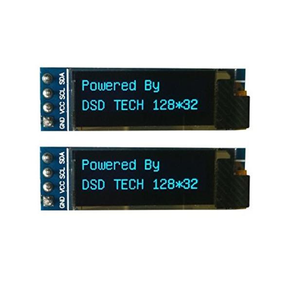 DSD TECH 2 PCS OLED 0.91インチディスプレイ IIC I2C シリアルポート ...