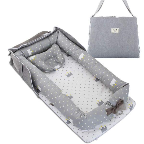 ベッドインベッド 添い寝 ベビーベッド 新生児 折りたたみ式 枕付き 持ち運び 携帯型ベビーベッド ...