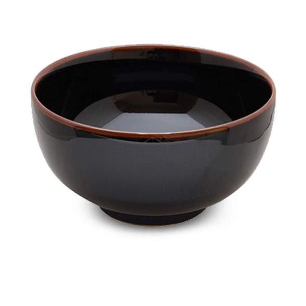 白山陶器(Hakusan Porcelain) 5寸深めん丼 ブラック Φ15.5 x 8.5cm ...