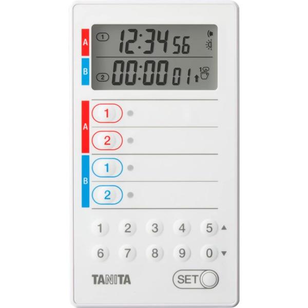 タニタ 業務用 デジタルタイマー 100時間計 ホワイト TD-427-WH 8.9×16×2.8c...