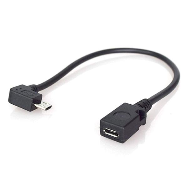 ［ZAZ］ microUSB 20センチ 延長ケーブル(左向きL型)